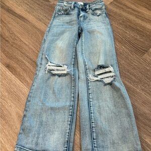 Distressed Blue Girls  Jeans